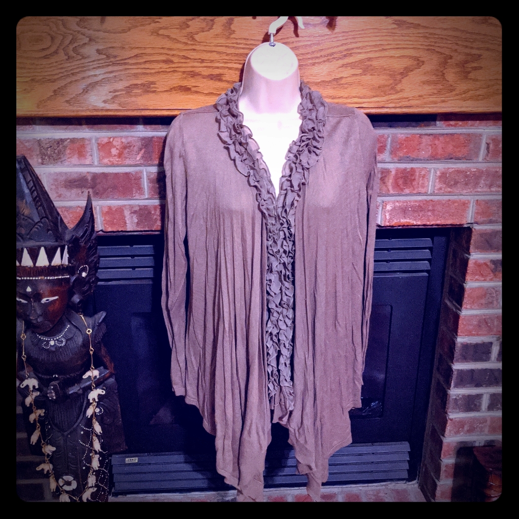 Willi Smith Brand Beige Waterfall Cardigan Size S